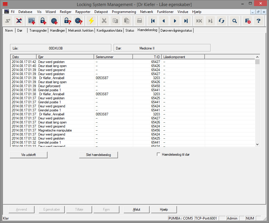 Register "Adgangsliste"
