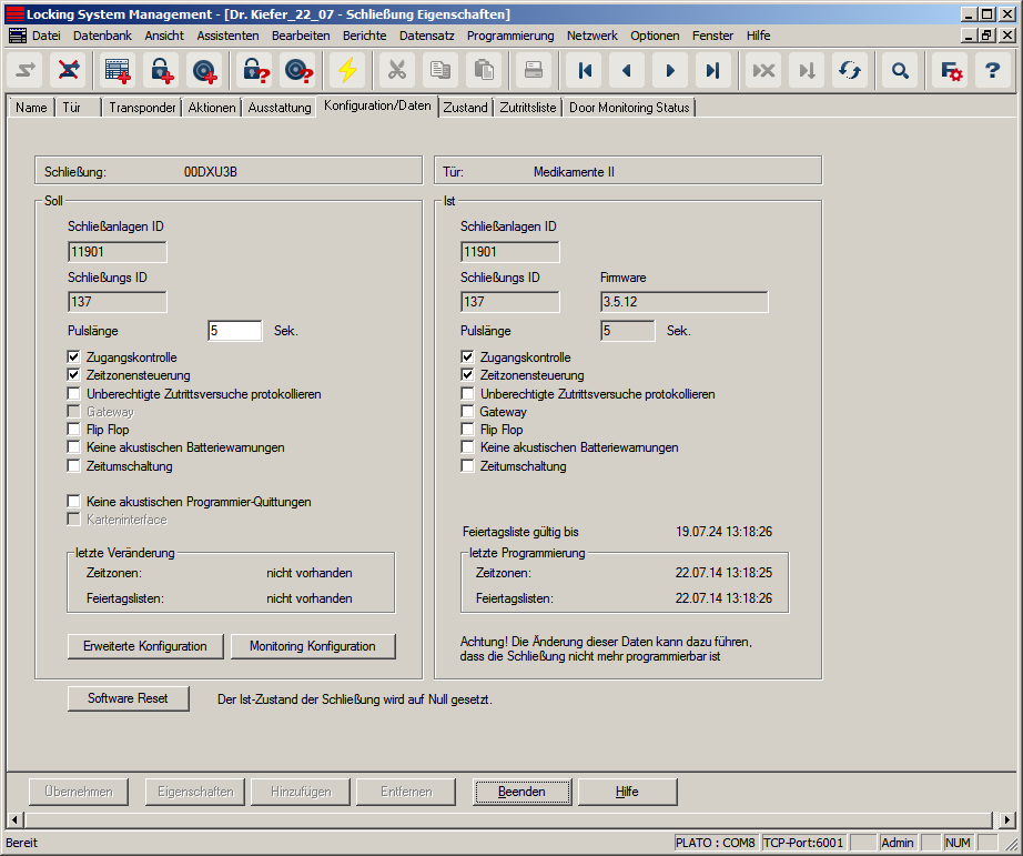 Register "Konfiguration/Daten"