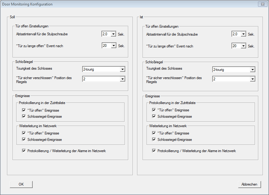 Menü "Monitoring Konfiguration"
