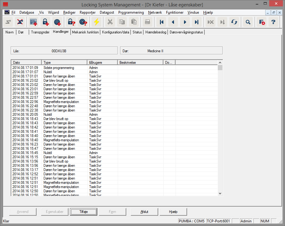 Register "Handlinger"