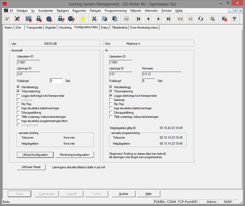Register ”Konfiguration/Data”