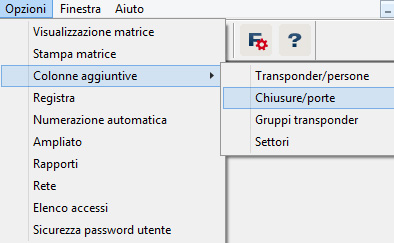 Colonne supplementari nel piano di chiusura
