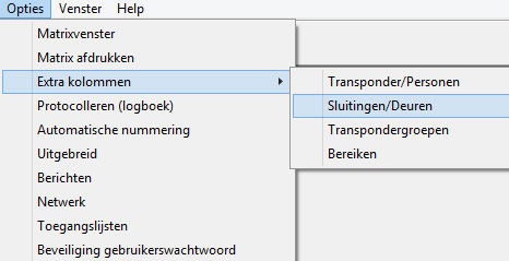 Extra kolommen in het sluitplan