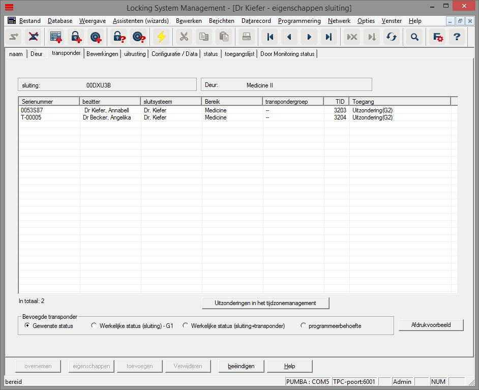 Register 'Transponder'