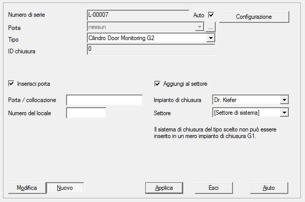 Creazione di una nuova chiusura