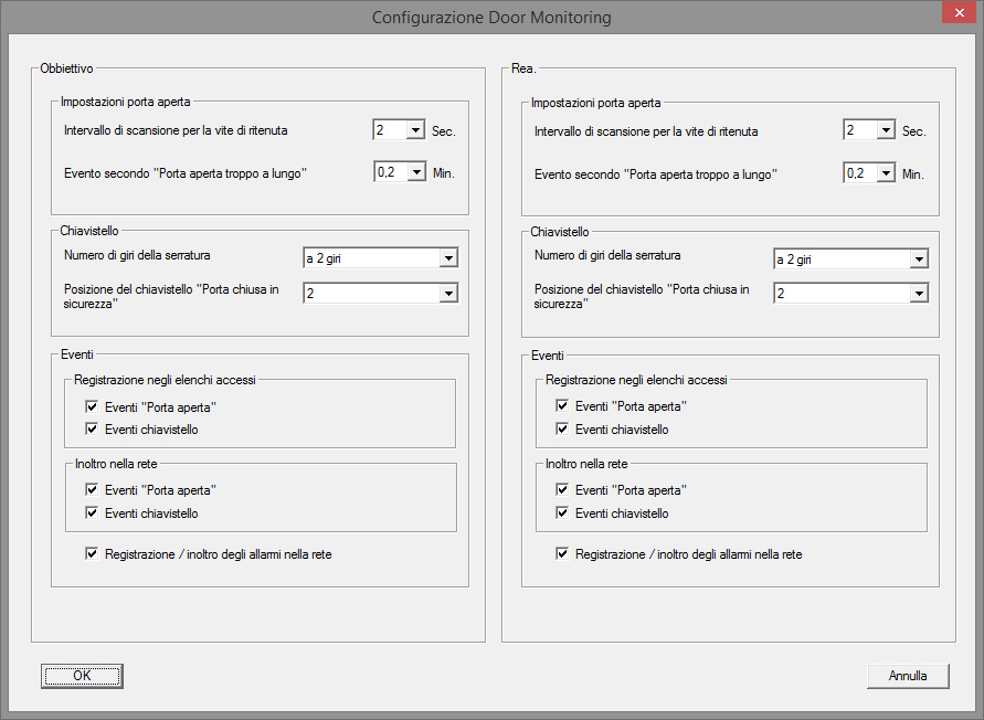 Menu "Configurazione Monitoring"