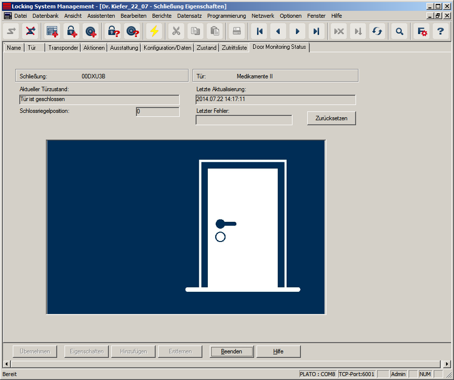 Register " Door Monitoring Status"