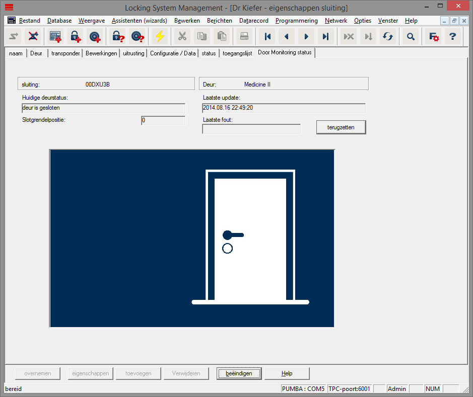 Register 'Door Monitoring status'