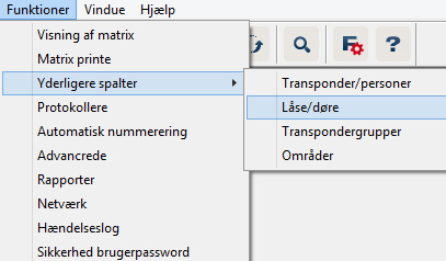 Ekstra kolonner i låseplanen