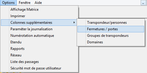 Colonnes supplémentaires dans le plan de fermeture
