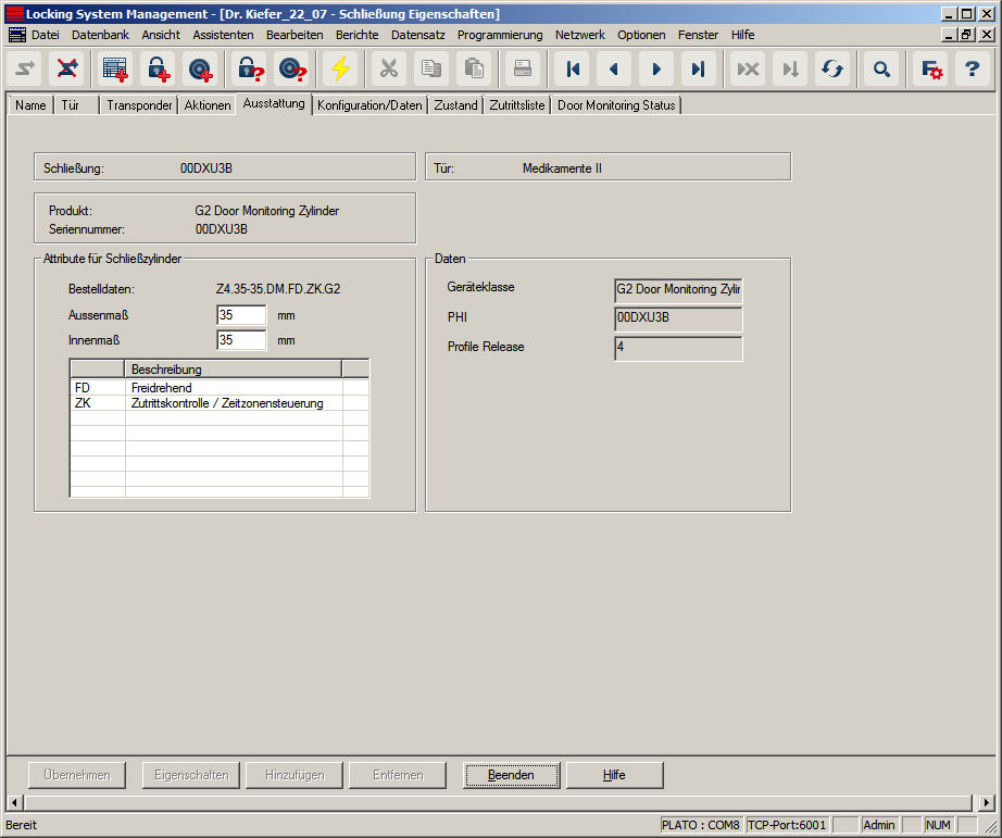 Register "Ausstattung"