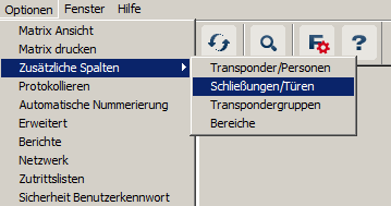 Zusätzliche Spalten im Schließplan